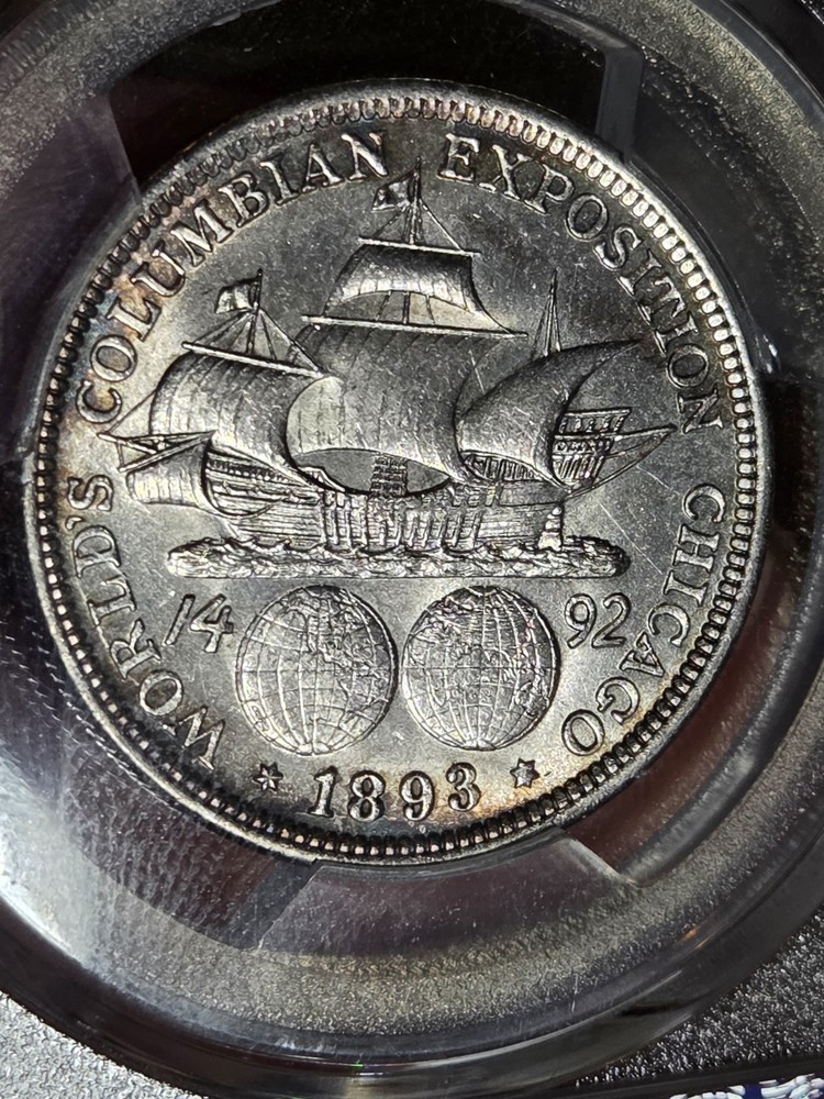 1893 50c Columbian Commerative PCGS MS63 Toned