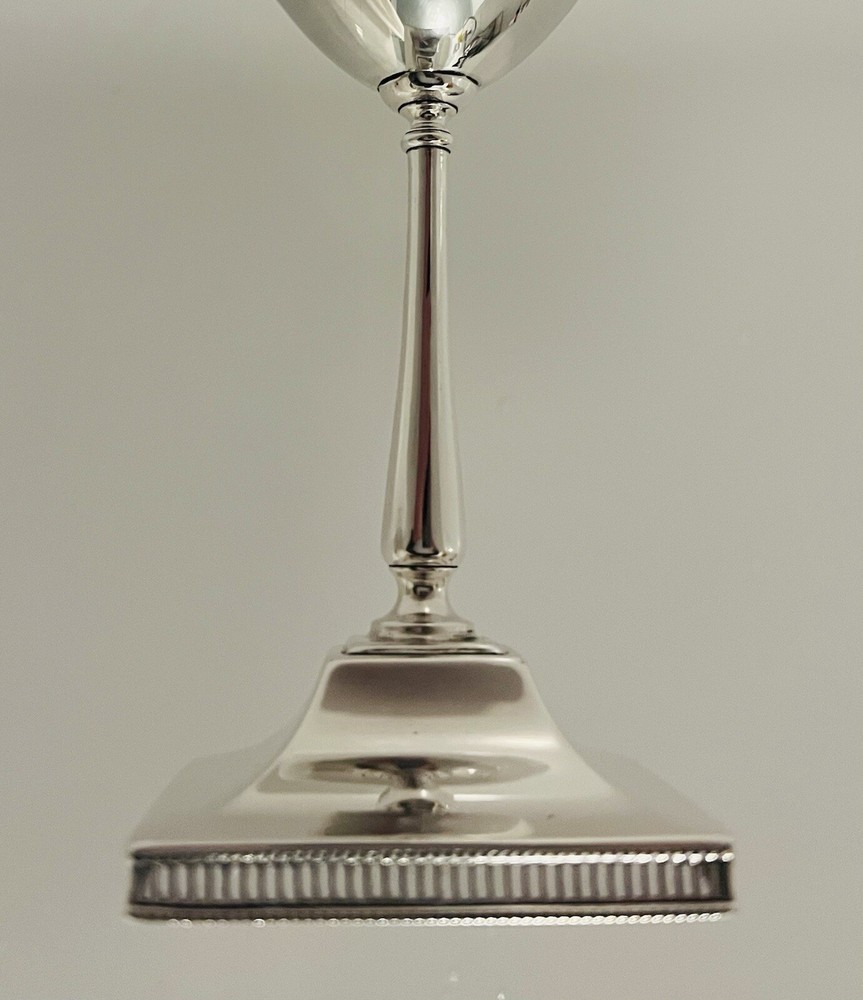 Antique Large Solid Silver Goblet Cup 19cm Tall Rare Design