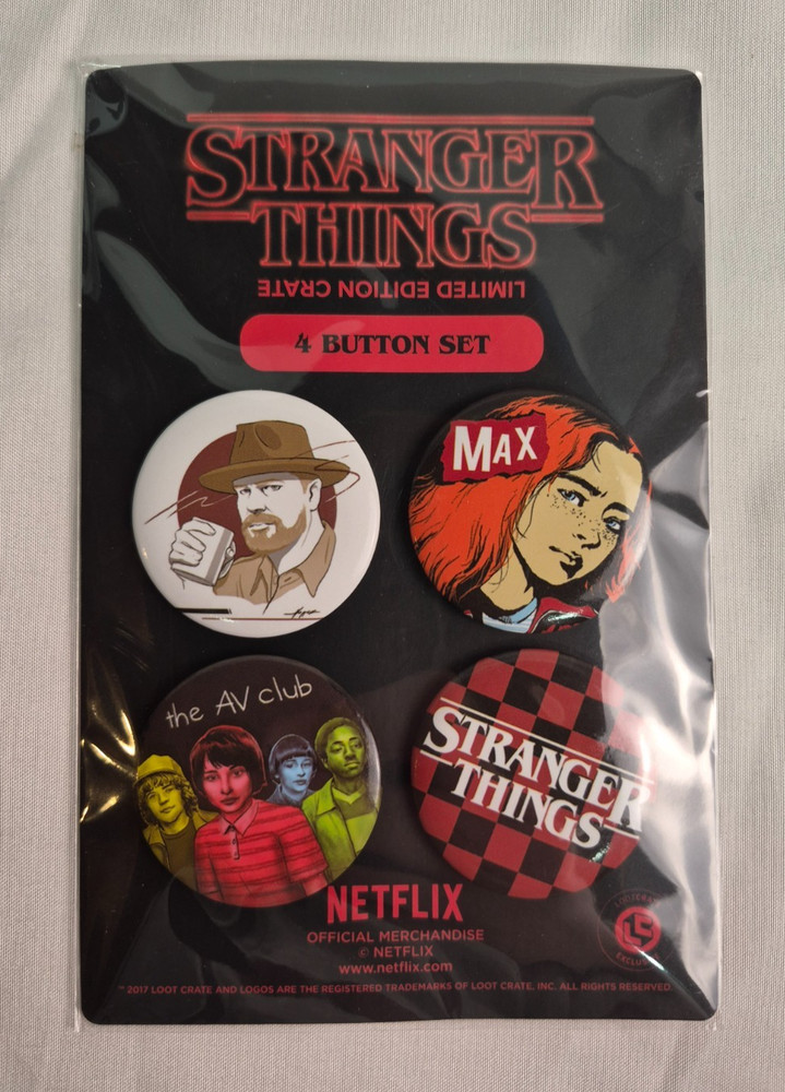 Stranger Things Limited Edition Loot Crate 4-Pin Set