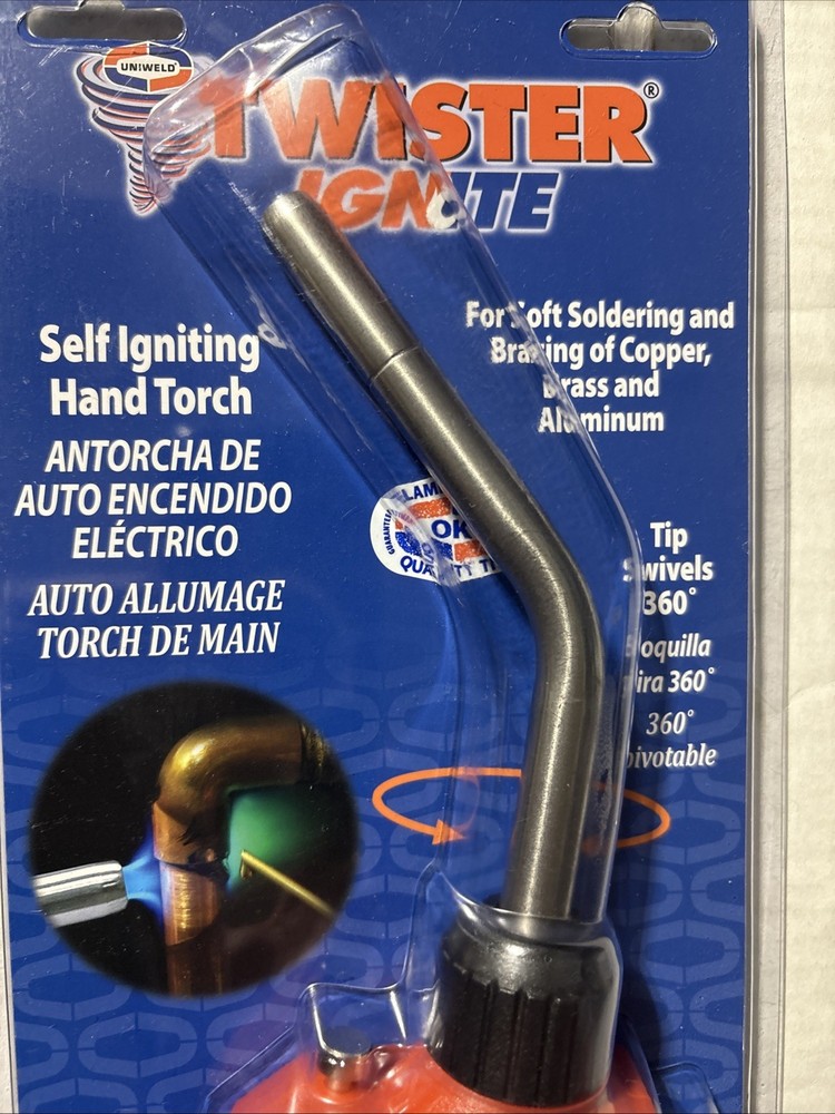 Uniweld HT44 TWISSTER SELF-IGNITING HAND TORCH. PROPANE OR MAP PRO