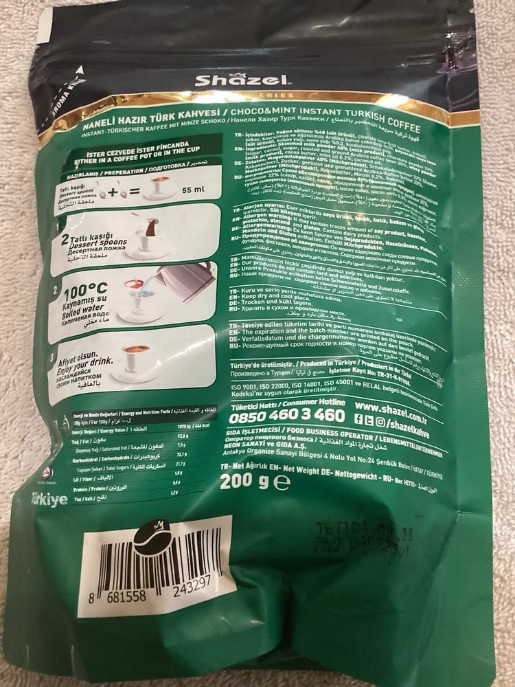 Shazel Chico Mint Instant Coffee New Sealed