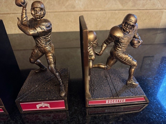 Ohio State Cold-Cast Bronze Bookends and Figurine