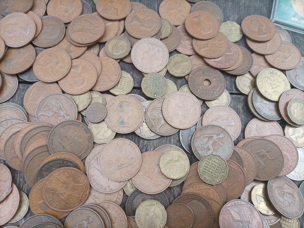 Vintage One Penny Coins + Three Pence Bundle