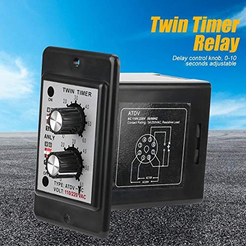 ATDV-YC Twin Timer Relay, 6S-60M 24V On Off Twin Timer Relay Knob Control Time