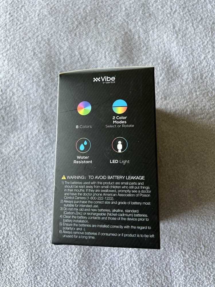 Vibe e-essential LED Toilet Night Light White Motion Sensor 8 Colors