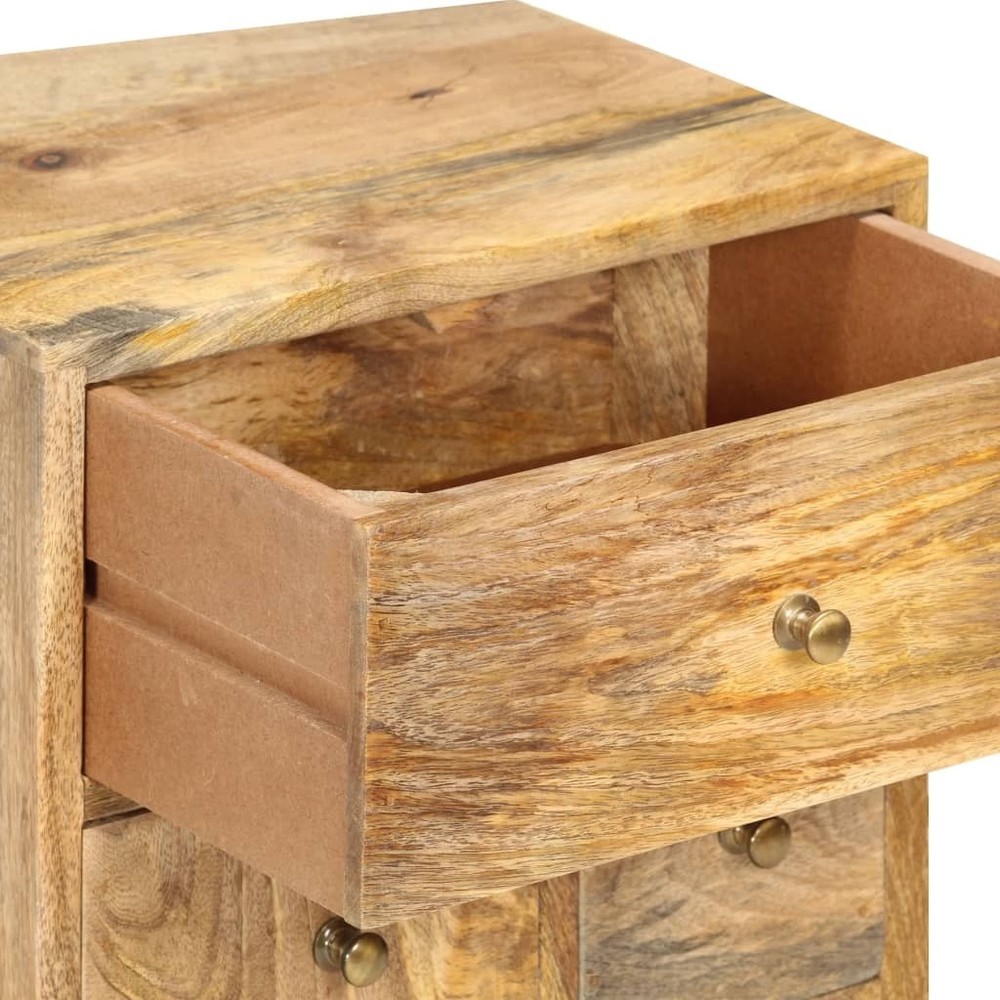 Bedside Cabinet Brown Solid Mango Wood Medium Bedside Cabinet