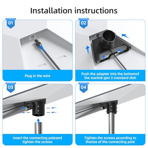 Starlink Gen 3 Adapter Mount Kit - Pole Mount Pipe Adapter