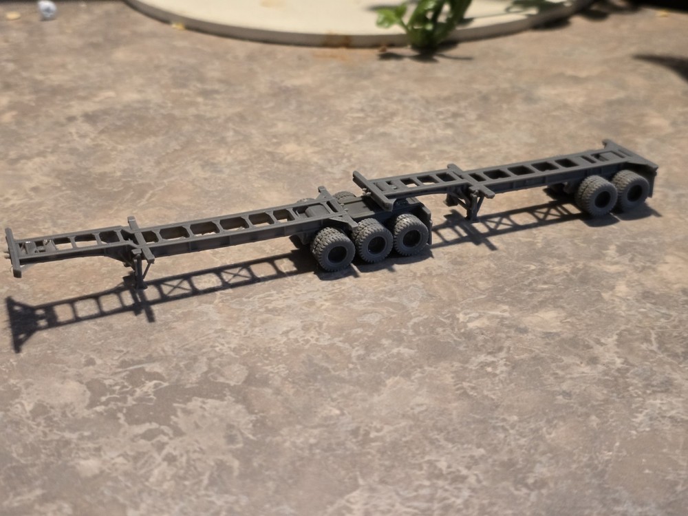 Ho Scale Superbee 20 Ft Container Chassis Set Undecorated Kit 3d Printed