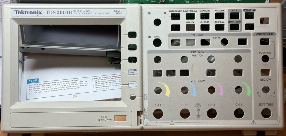 Tektronix TDS 2004B Digital Storage Oscilloscope Front Panel Bezel NEW