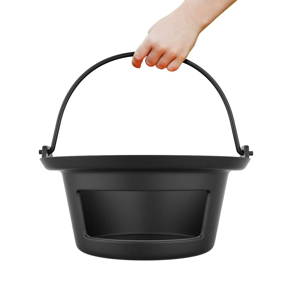 Cast Iron Ash Can with Foldable Handle for Big Green Egg Large, Ash Basket Ch...