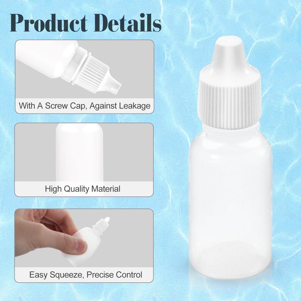 50 Pack 15ml Plastic Dropper Bottle Empty Eye Dropper Bottles Squeezable Liquid