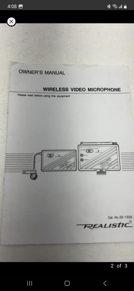 Realistic FM Wireless Video Camera Microphone System 32-1226 NOS Open Box