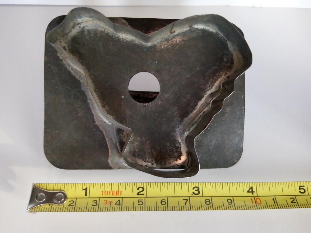 Vintage Tin Cookie Cutter Chick Chicken Metal  Primitive Handle Soldered