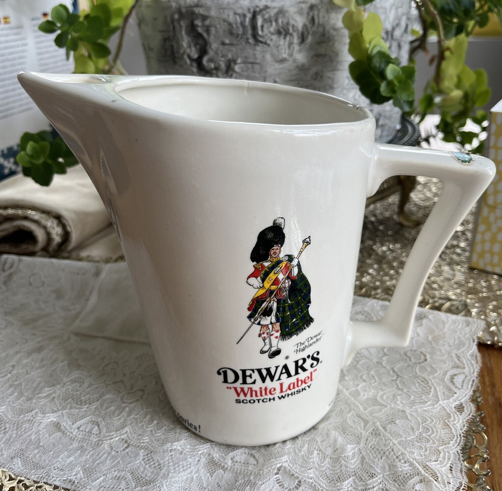 Dewar’s White Label Scotch Whiskey Pitcher  6”