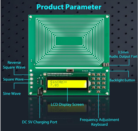 Adjustable Schumann Resonance Generator 7.83Hz USB Healing Frequency