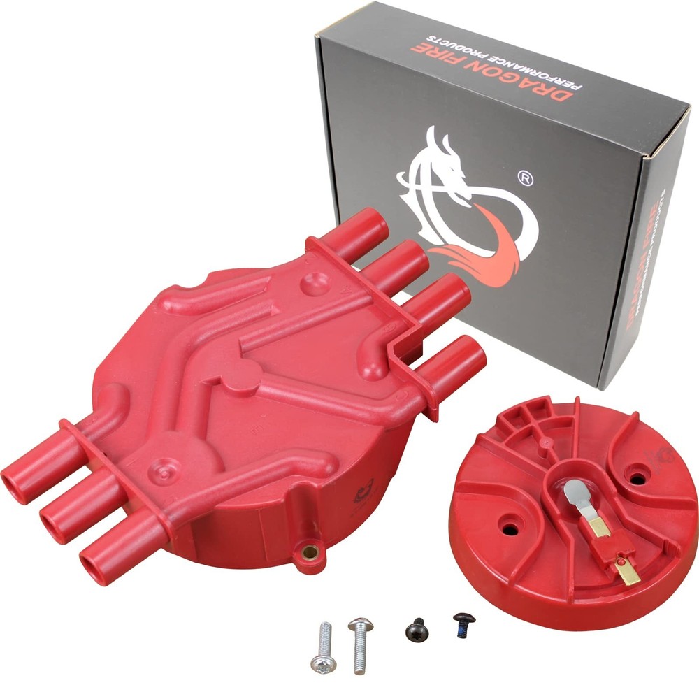 DRAGON FIRE PERFORMANCE Heavy Duty Distributor Cap and Rotor Set Compatible Repl