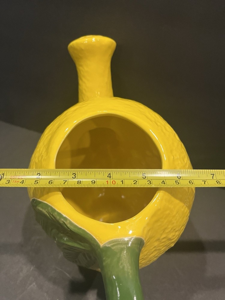Hand Painted Lemon Shaped Pitcher 9”