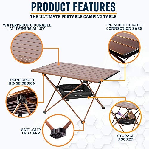 Portable Camping Table – Lightweight, Compact Folding Side Table Large Coffee