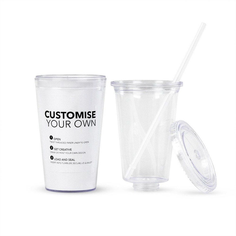 Simple Green Solutions - Customizable Paper Insert Acrylic Double Wall Cup fo...