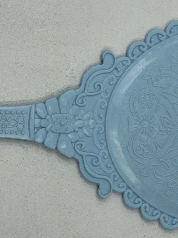 Fancy Floral Blue Handheld Mirror