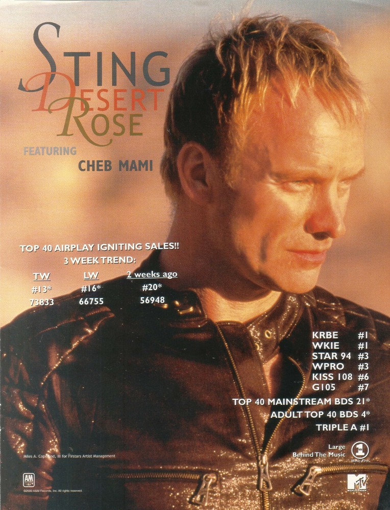 Sting featuring Cheb Mami 2000 Ad- Desert Rose Advertisement