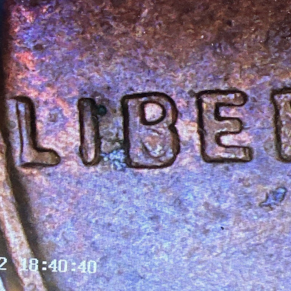 1957 D ERROR Wheat Penny / Die Chip Error Filled B