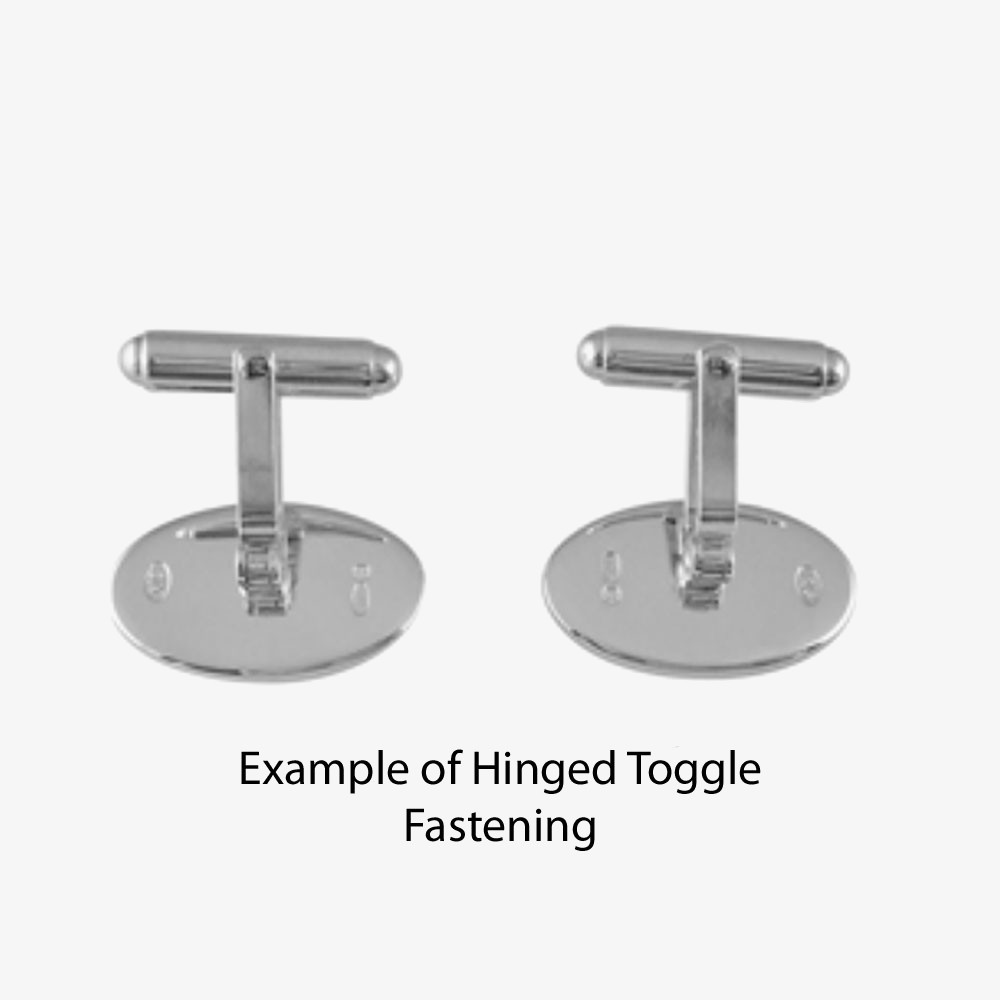 Sterling Silver Oval Edged Ruby Toggle Cufflinks LH45 T/R