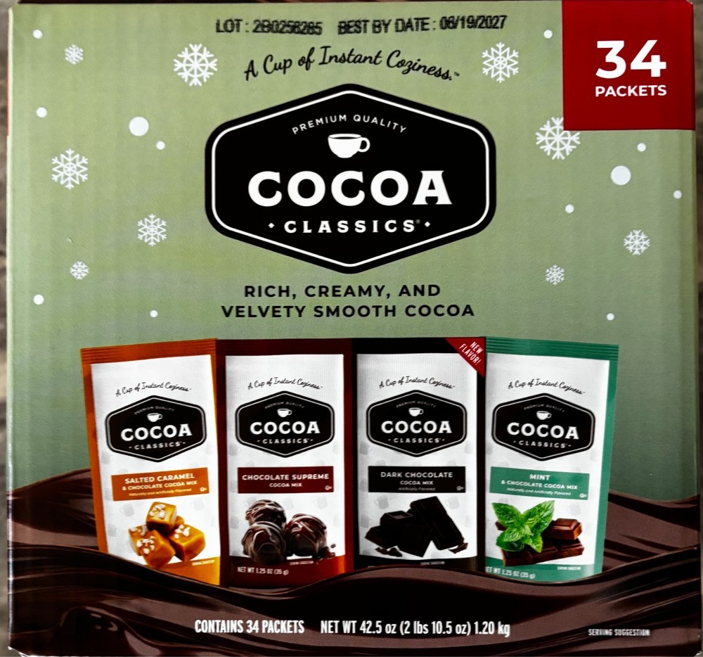 Cocoa Classics Hot Chocolate Variety Pack, 34 Packets, 4 Flavors
