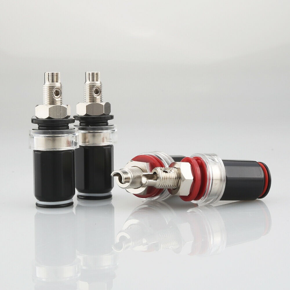 4x Lockable 24K Gold Plated HiFi Amplifier Speaker Binding Post Socket Terminal