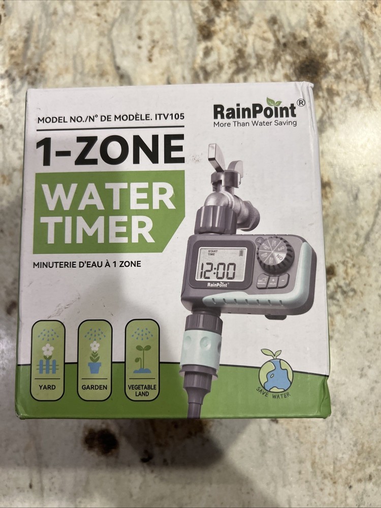 NEW RainPoint Programmable 1 Zone Water Timer - Model Number ITV105