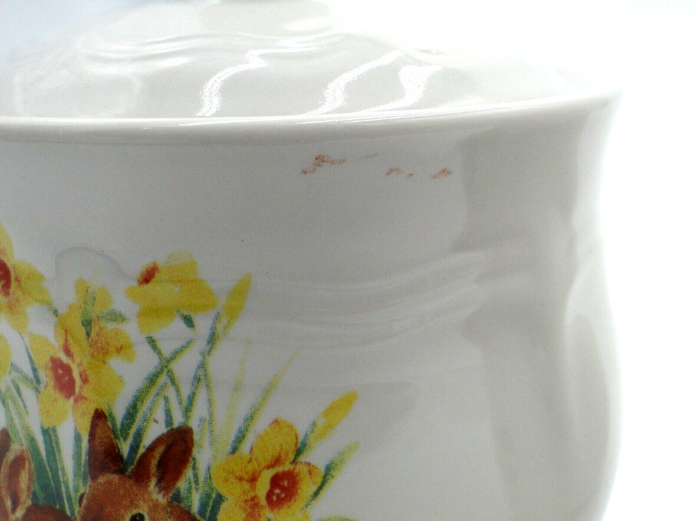 Easter Theme Coffee creamer and sugar Rabbits Daffodils Domestications