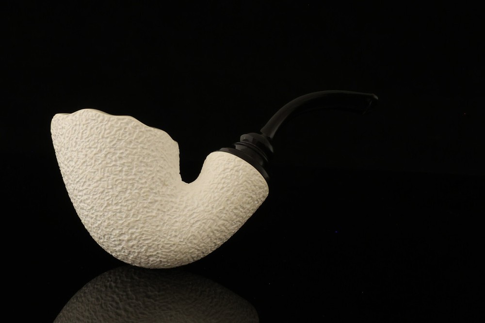 srv Premium - RC - Rustic Reverse Calabash - Meerschaum Pipe pocket case 14949