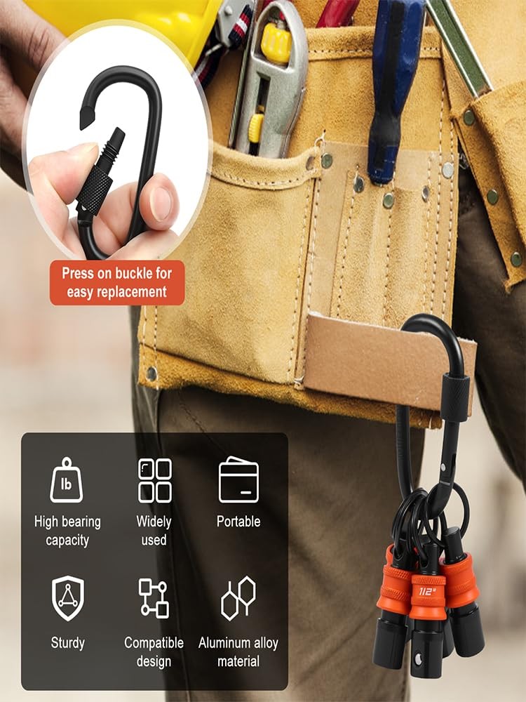 10Pcs Socket Holder Key Chain, Drive Socket Organizer Keychain Quick Release ...