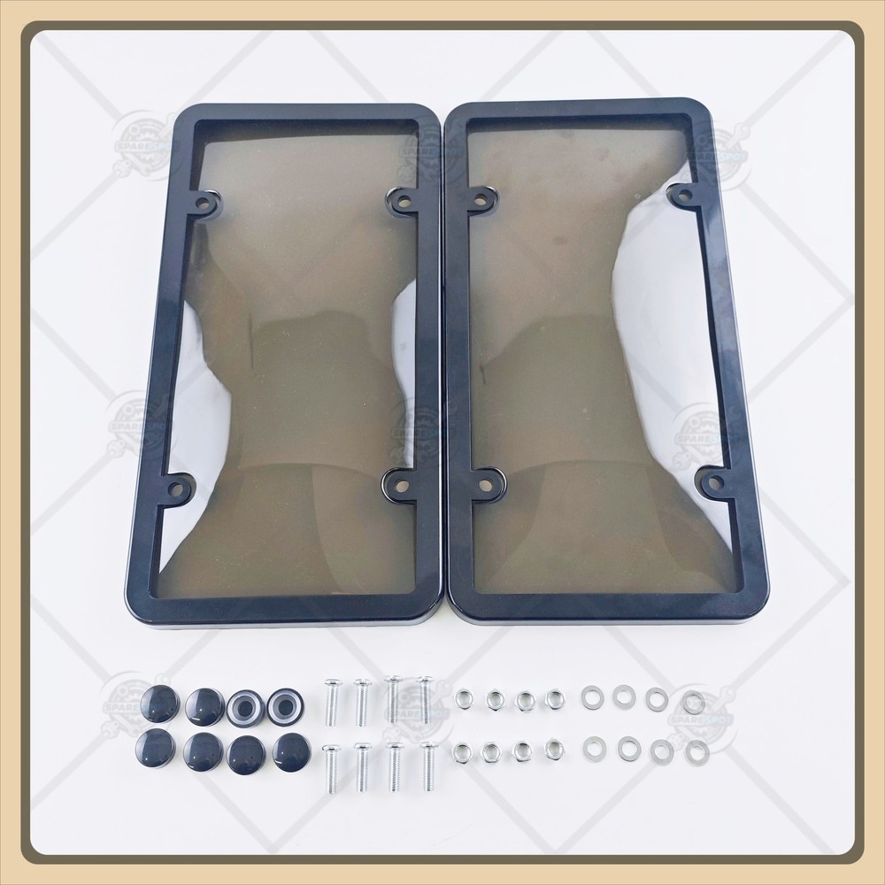 2X Unbreakable License Plate Covers+Frames Auto Tag Shield Protector Front Rear