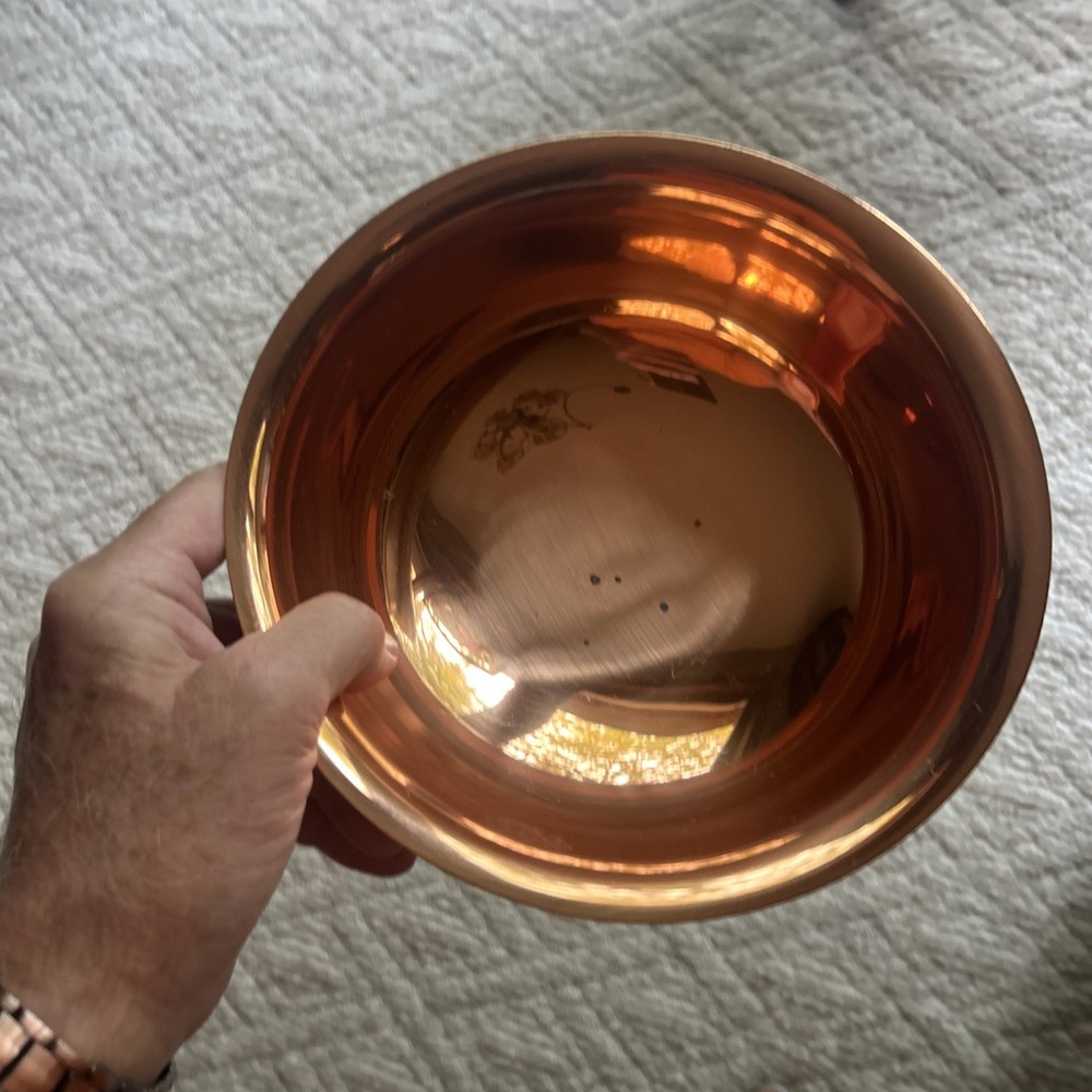 Vintage Copper craft Footed Bowl 9”