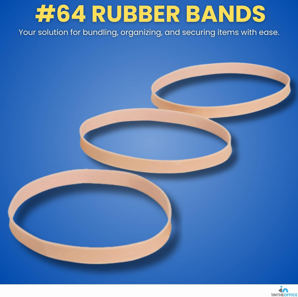 Thick Heavy Duty Rubber Bands, Beige, Size 64, 380 Pack