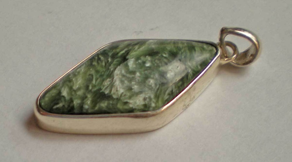 Seraphinite Pendant - Sterling Silver Russia j2871b