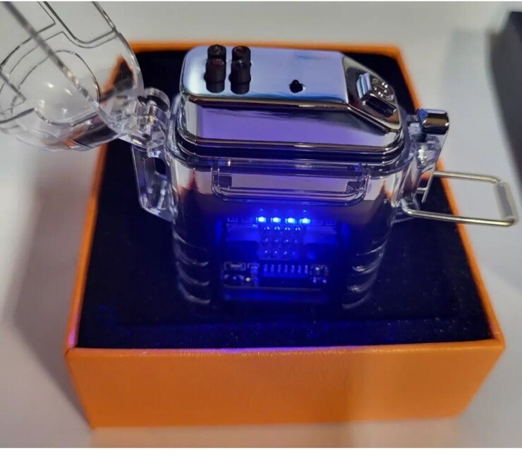 Rechargeable Windproof Transparent Waterproof Plasma Arc Electric Lighter Light