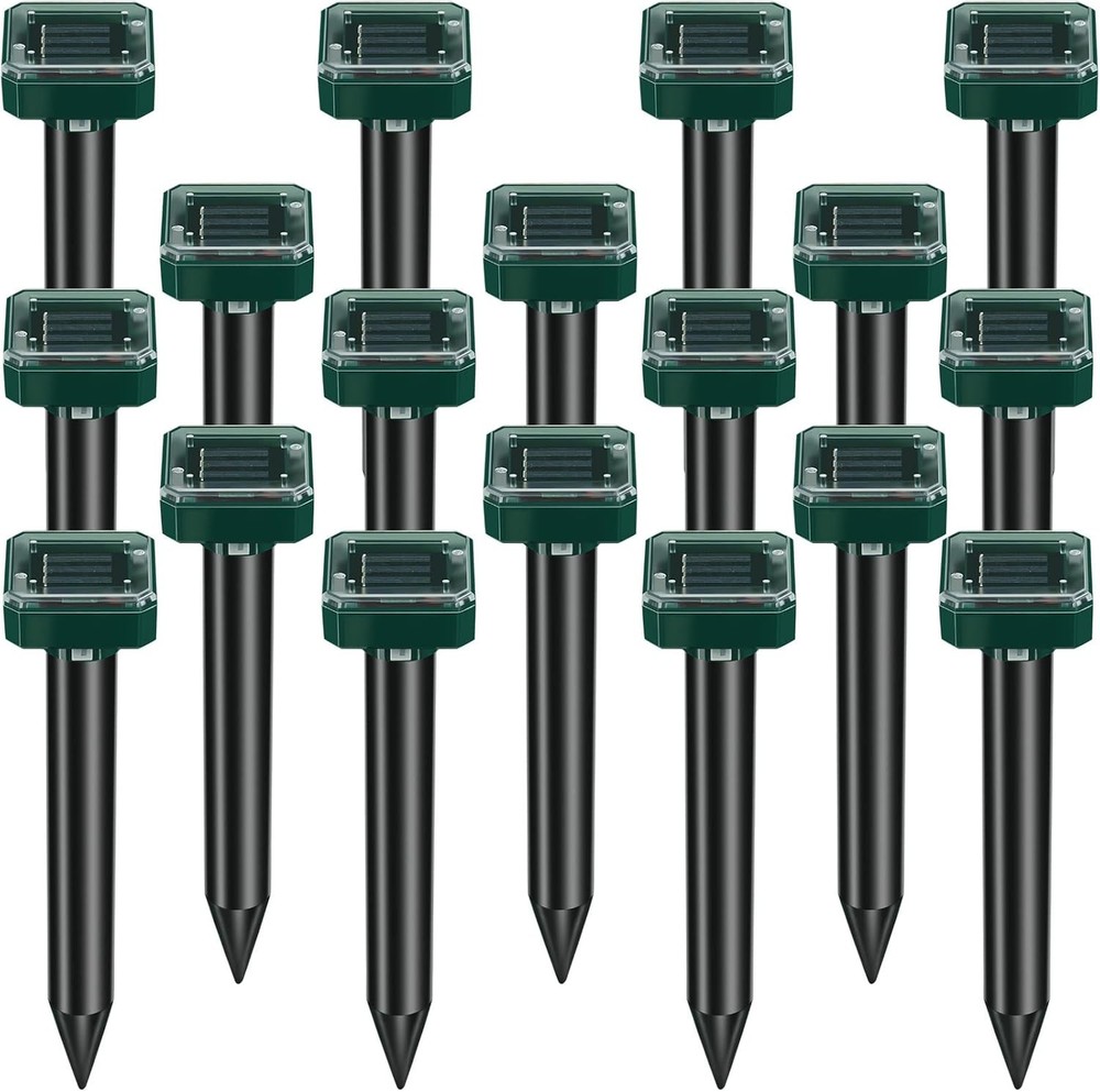 6 Pcs Mole Repellent for Lawns Solar Powered Mole Repeller Ultrasonic Gopher Rep