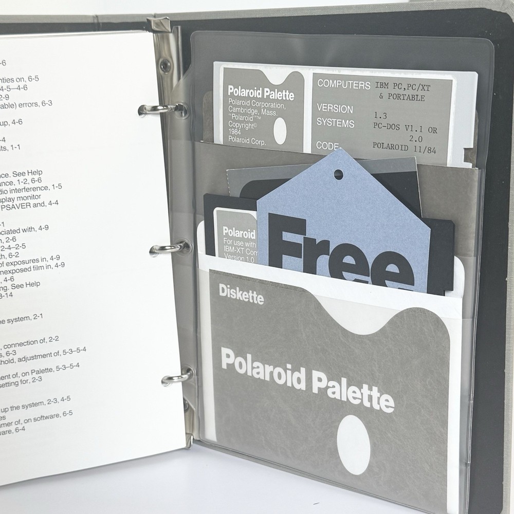 Polaroid Palette IBM PC XT Image Recording System Software 5.25 Disk Vintage