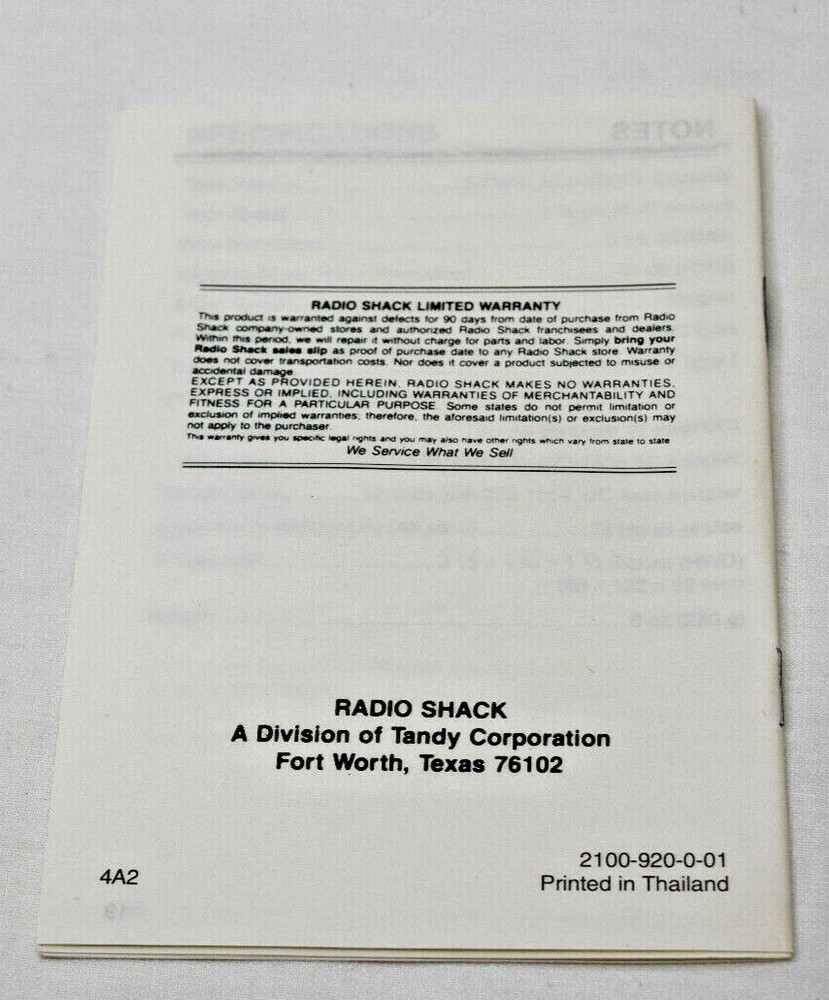 Realistic CTR-24 Owners Manual User Guide Instructions Cassette Tape Recorder