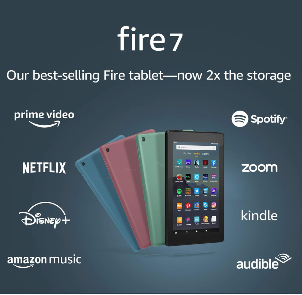 Fire 7 tablet, 7" display, 16 GB, (2019 release), Plum