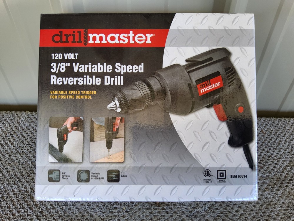 Drill Master 120 Volt 3/8" Variable Speed Reversible Electric Drill Item 60614
