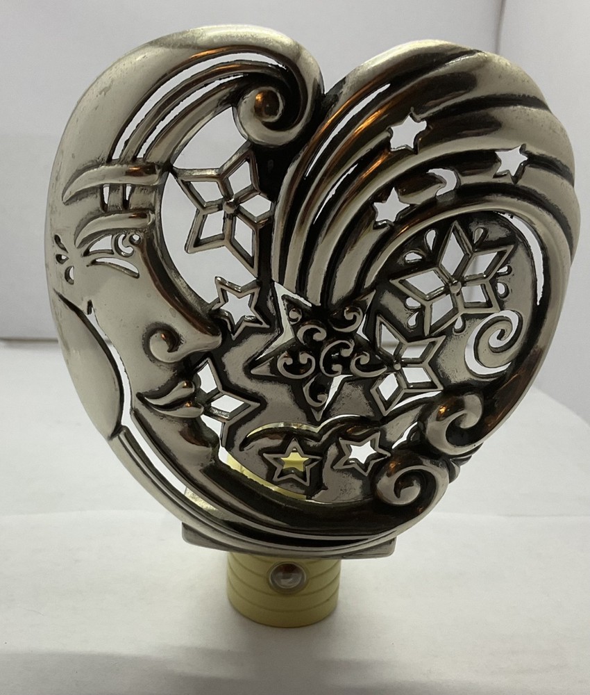 Brighton Nightlight Half Moon, Stars Night Light Cover Base Silver.