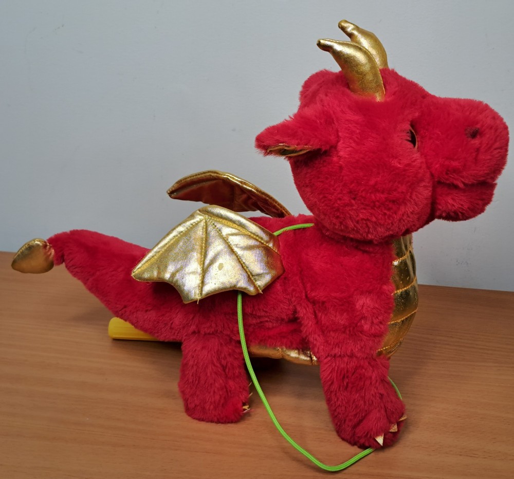 Makers Mark 18" Walking plush Dragon with RC Leash Red Tested Works