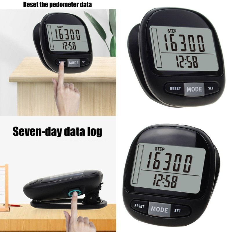 Multifunctional LCD Pedometer Step Counter Calorie Bag Walking Kilometer Digital