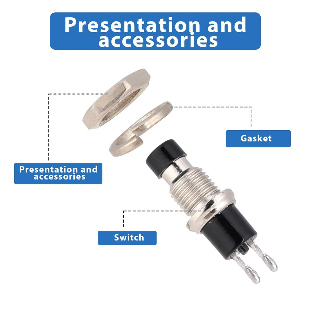 12 Pcs Mini Momentary Switch Small Normally Open Momentary Push Button Micro Pus