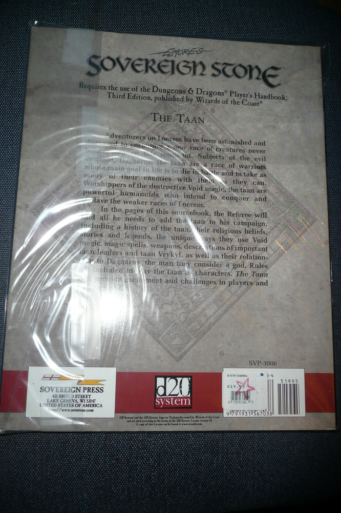 D20 System Sovereign Stone The Taan Sourcebook from Sovereign Press