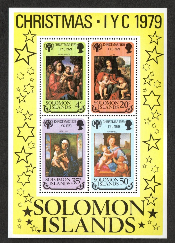 SOLOMON ISLANDS 1979 CHRISTMAS SHEET SGMS408 UNMOUNTED NEVER HINGED MINT