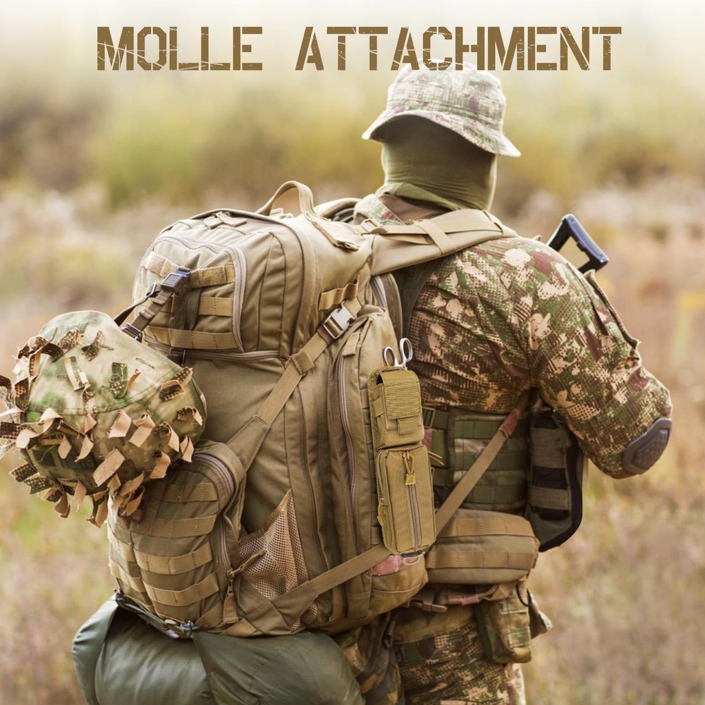 Tactical Molle Accessories Pouch for Backpack Strap, Strap Khaki
